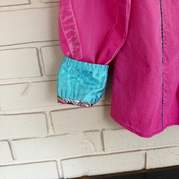 Roar Signature Shirt Womens Pink Western Embellished Rhinestone Cowgirl Medium M - Picture 2 of 10